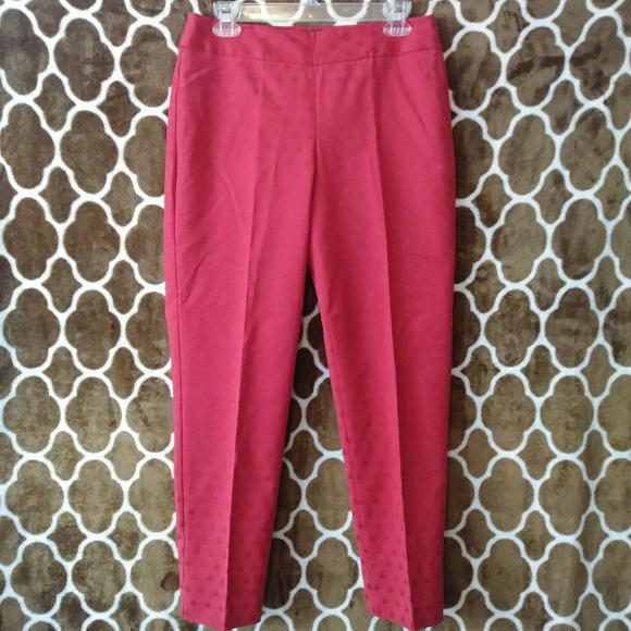 Talbots Heritage Pants Swiss Dot Red